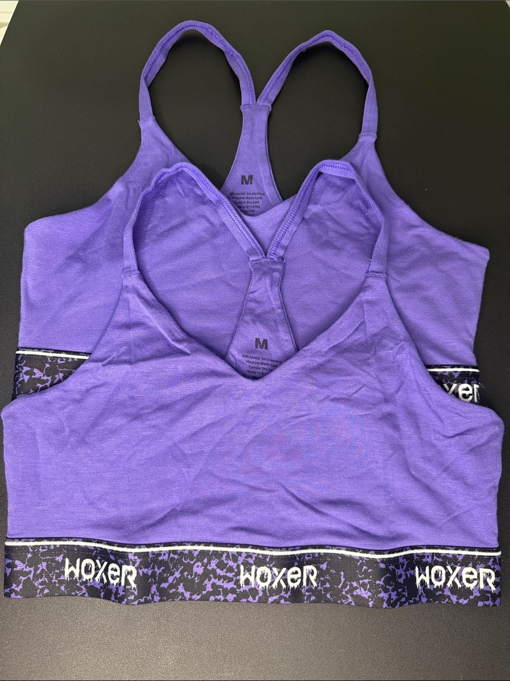 2PCS Woxer Purple Racerback Sports Bra with Branded Elastic Band